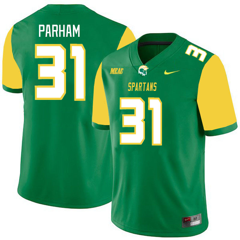 Men-Youth #31 Christian Parham Norfolk State Spartans 2023 College Football Jerseys Stitched-Green